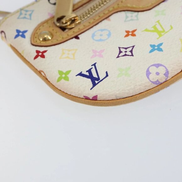 LOUIS VUITTON Monogram Multicolor Pochette MM Pouch White M60028 LV Auth BA7202 - Picture 5 of 16